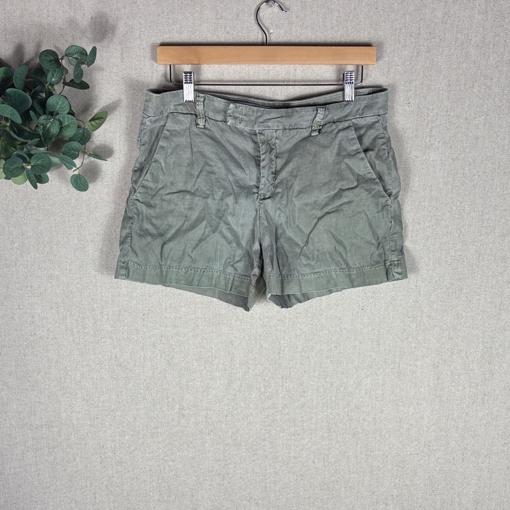 Level 99 > Olive Green Linen Shorts 29